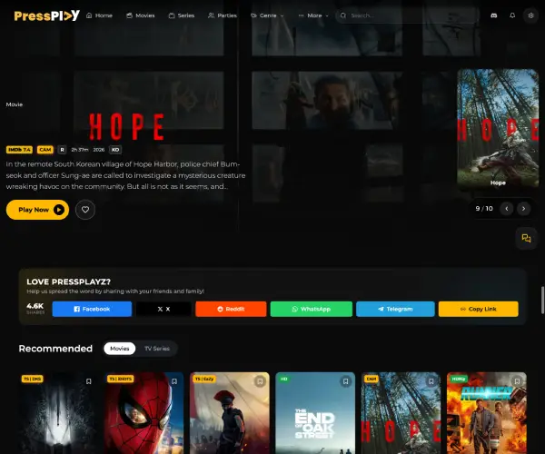 Screenshot of PressPlayz